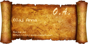 Olaj Anna névjegykártya